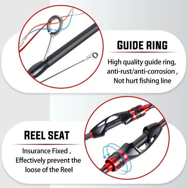 sougayilang casting spinning fishing rod 2.1m ultralight carbon fiber rod pole 4 section with eva handle 0.8 5g lure weight