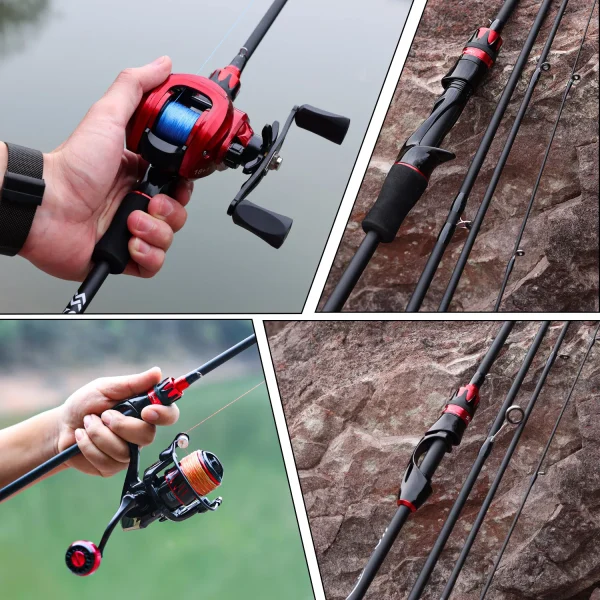 sougayilang casting spinning fishing rod 2.1m ultralight carbon fiber rod pole 4 section with eva handle 0.8 5g lure weight