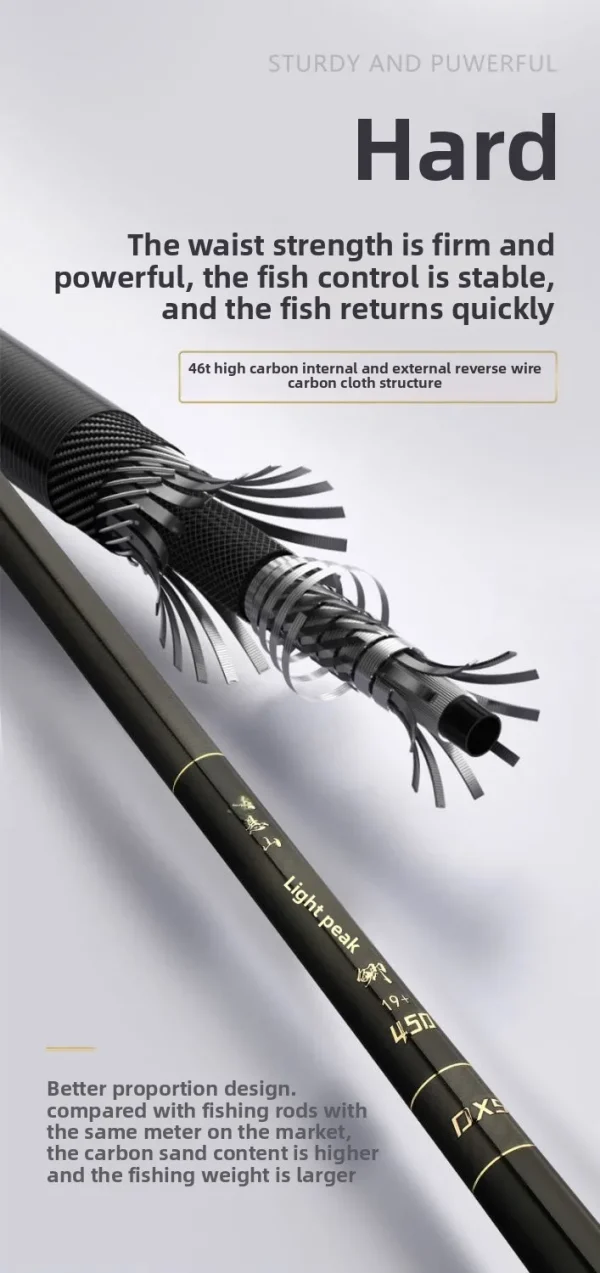 ‌ultra light thin hardness fishing rod 28/19 tonality carbon fiber hand pole portable stream platform fishing rod carp angli