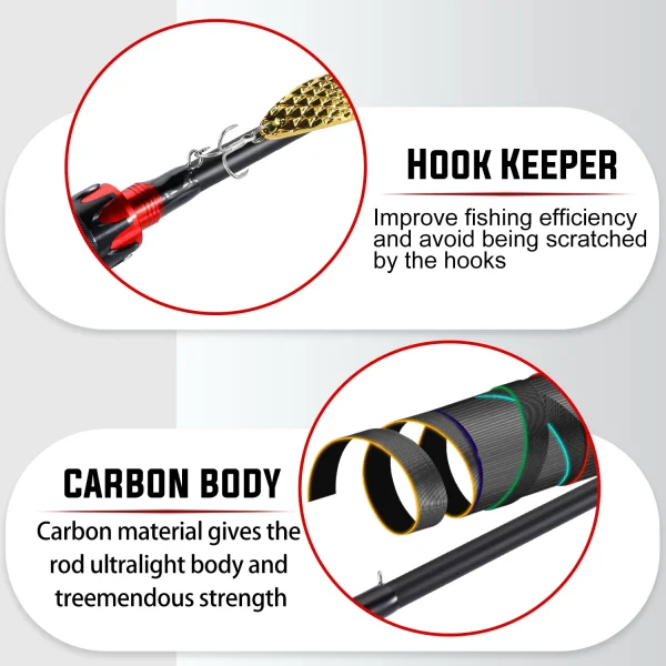sougayilang casting spinning fishing rod 2.1m ultralight carbon fiber rod pole 4 section with eva handle 0.8 5g lure weight