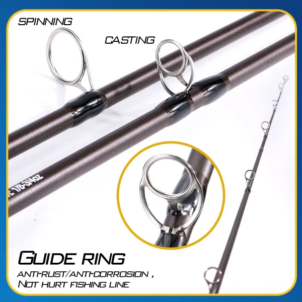 sougayilang 2.1m ultra light wooden handle spinning rods casting fishing pole carbon fibre bass trout rods cork handle pole
