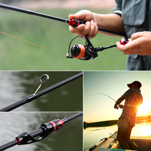 sougayilang casting spinning fishing rod 2.1m ultralight carbon fiber rod pole 4 section with eva handle 0.8 5g lure weight
