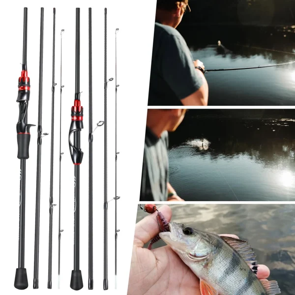sougayilang casting spinning fishing rod 2.1m ultralight carbon fiber rod pole 4 section with eva handle 0.8 5g lure weight