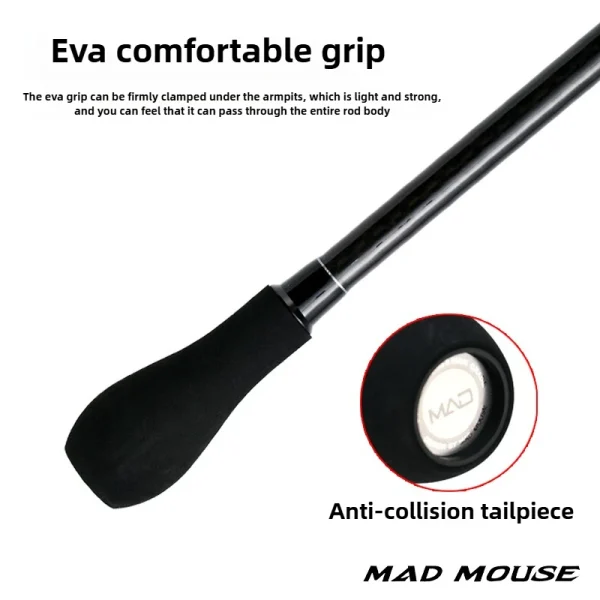 madmouse lure rod 1.9m carbon light and hard slow jigging rod fuji guide ring fuji reel seat fishing rod of sea fishing boat