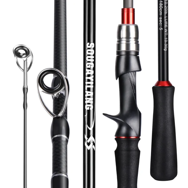 sougayilang spinning/casting fishing rod power m carbon fiber rod pole 5/6 sections travel fishing pole fishing tackle pesca