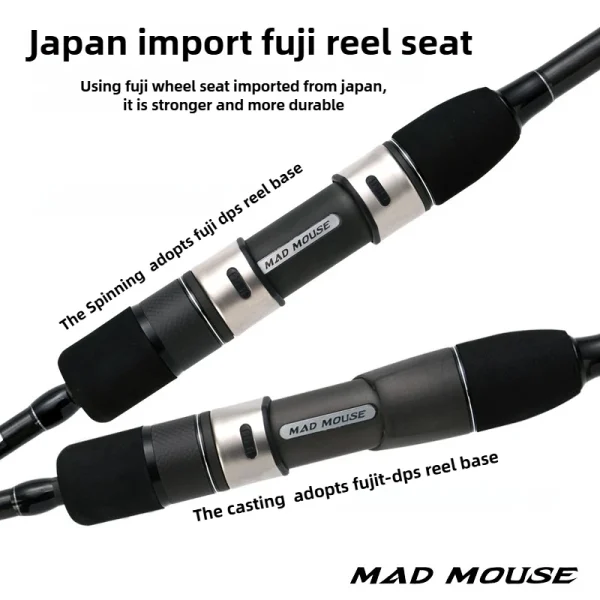 madmouse lure rod 1.9m carbon light and hard slow jigging rod fuji guide ring fuji reel seat fishing rod of sea fishing boat