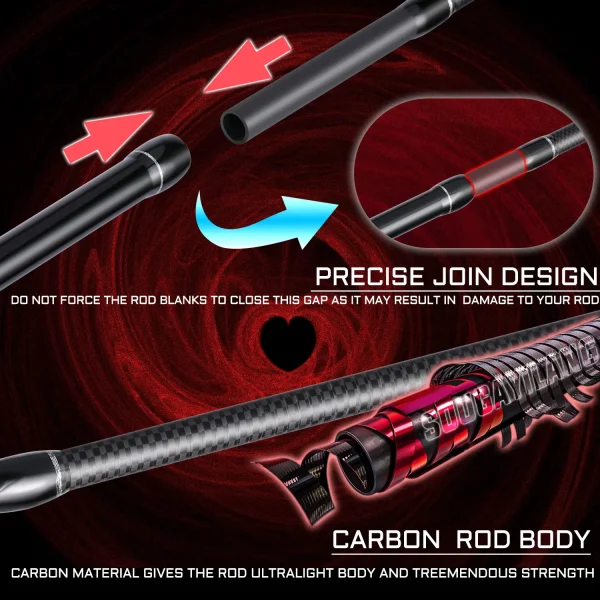 sougayilang spinning/casting fishing rod power m carbon fiber rod pole 5/6 sections travel fishing pole fishing tackle pesca