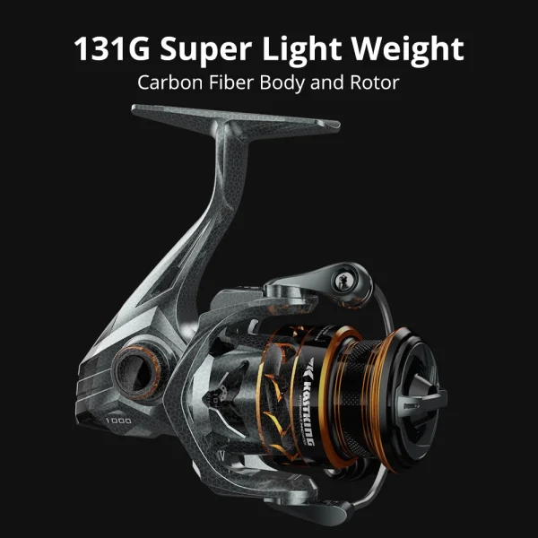 kastking kestrel spin finesse system spinning reel 4.5kg max drag 10bb+1rb 6.2:1 gear ratio 131g weight fishing reel