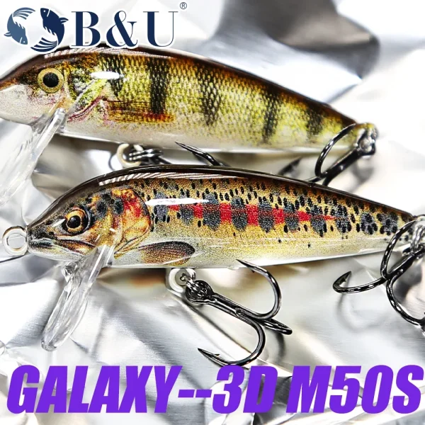b&u sinking minnow wobblers fishing lures for bass perch pike trout lure and hard bait jerkbait for perch fishing tackle