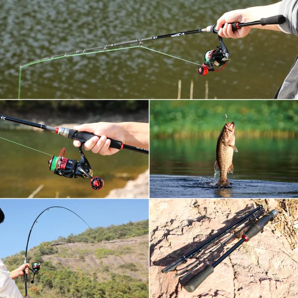 sougayilang spinning/casting fishing rod power m carbon fiber rod pole 5/6 sections travel fishing pole fishing tackle pesca