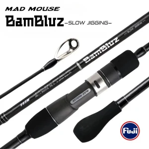 madmouse lure rod 1.9m carbon light and hard slow jigging rod fuji guide ring fuji reel seat fishing rod of sea fishing boat