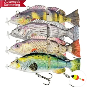 automatic swimming fishing lure electric robotic bait 4 segment wobbler outdoor hard swimbait usb rechargeable pesca 9cm/13cm