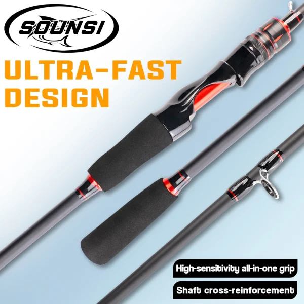 sounsi m power spinning/casting hard frp soft hand fishing rod 1.8/1.98m outdoor accessories for stream freshwater