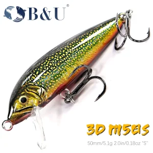 b&u sinking minnow wobblers fishing lures for bass perch pike trout lure and hard bait jerkbait for perch fishing tackle
