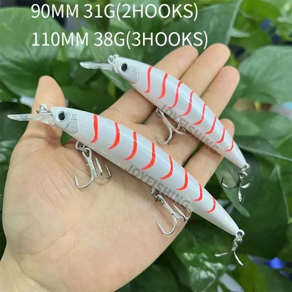 110mm 38g 90mm 31g sinking fishing lure heavy minnow casting trolling fishing seabass trout isca pesca hard bait 9152