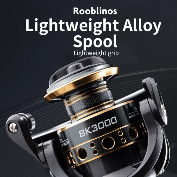 rooblinos bk spinning fishing reels for saltwater freshwater metal spool left/right interchangeable trout carp fishing tackle