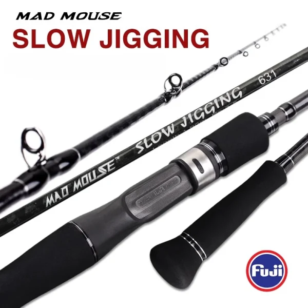madmouse boat fishing rod 1.9m sea fishing rod carbon light and hard slow jigging fishing rod fuji guide ring fuji reel seat