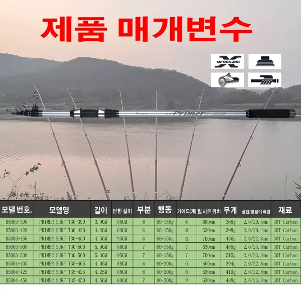 biutifu telescopic surf fishing rods 3.9/4.2/4.5/5.0/5.3m 30t carbon travel spinning power 60 200g throw surfcasting shore pole
