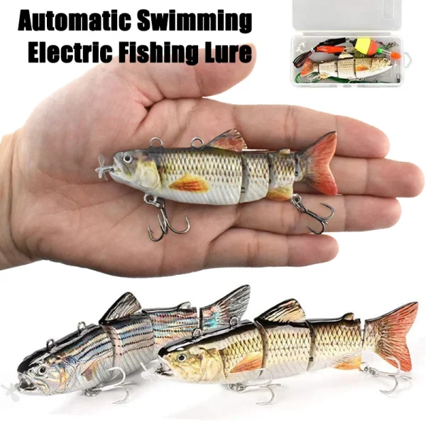 automatic swimming fishing lure electric robotic bait 4 segment wobbler outdoor hard swimbait usb rechargeable pesca 9cm/13cm