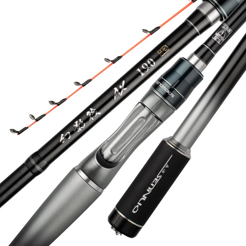 Lure Rod 1.7m/1.9m Carbon Ultra Light Sea Raft Pole Boat Raft Fishing Rod Offshore Angling Fuji Guide Ring Fiberglass Rod Tip