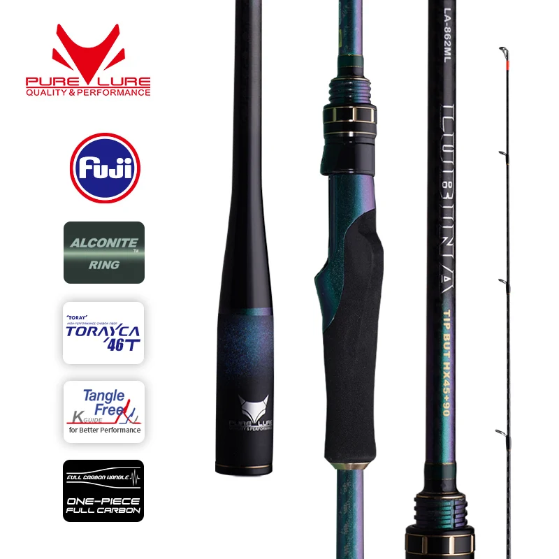 PURELURE LUBINA Spinning Rod For Bass High Carbon Long Throwing Fishing Rod In FUJI Accessories, Plus Spinning Reel